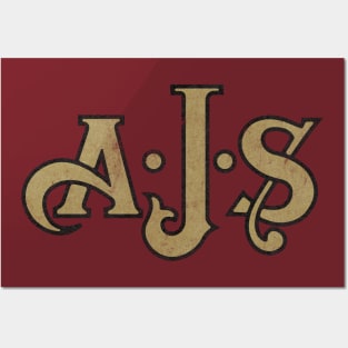 Retro  AJS Motorcycles Logo / Faded Vintage Style Posters and Art